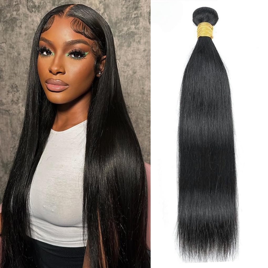 Straight Brazilian Virgin Human Hair Bundles - 100% Unprocessed Raw, 18 Inch, No Shedding, Natural Color