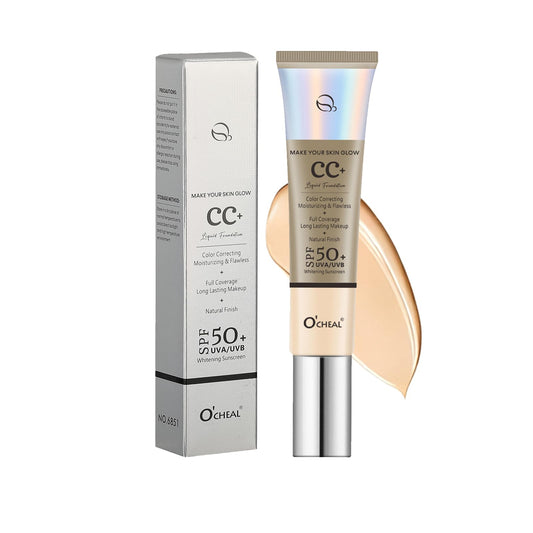 O'CHEAL Full Coverage CC Cream Foundation for Women with SPF 50+ (Nature)
