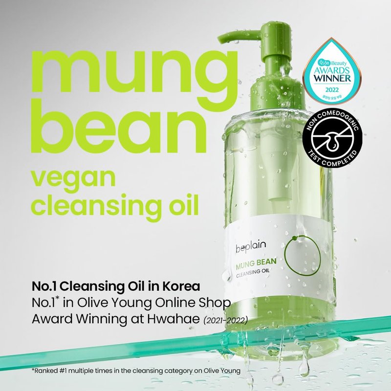 Beplain Mung Bean Cleansing Oil - Gentle Makeup Remover for Sensitive Skin | Deep Pore Cleansing & Blackhead Care | 6.76 fl. oz.
