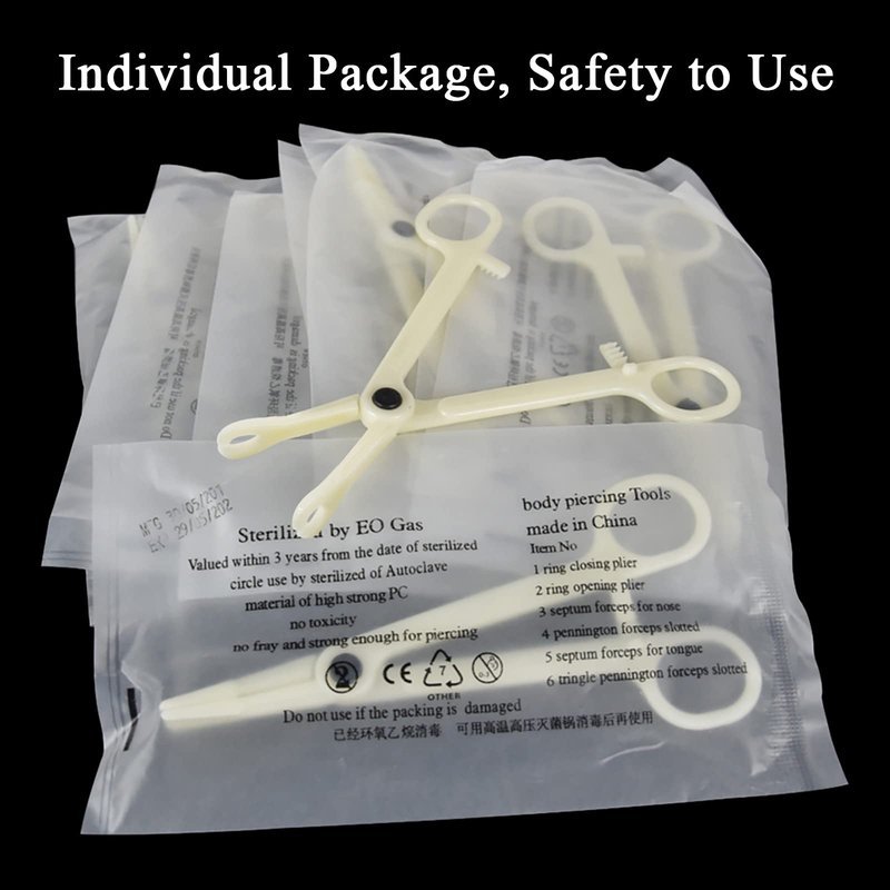 Lyuxzad Ear Nose Piercing Needles and Piercing Clamps Kit 75Pcs 50Pcs Mix Piercing Needles 12G 14G 16G 18G 20G Hollow Needles and 25Pcs Round Slotted Piercing Forceps for Ear Nose Belly Piercing Kit