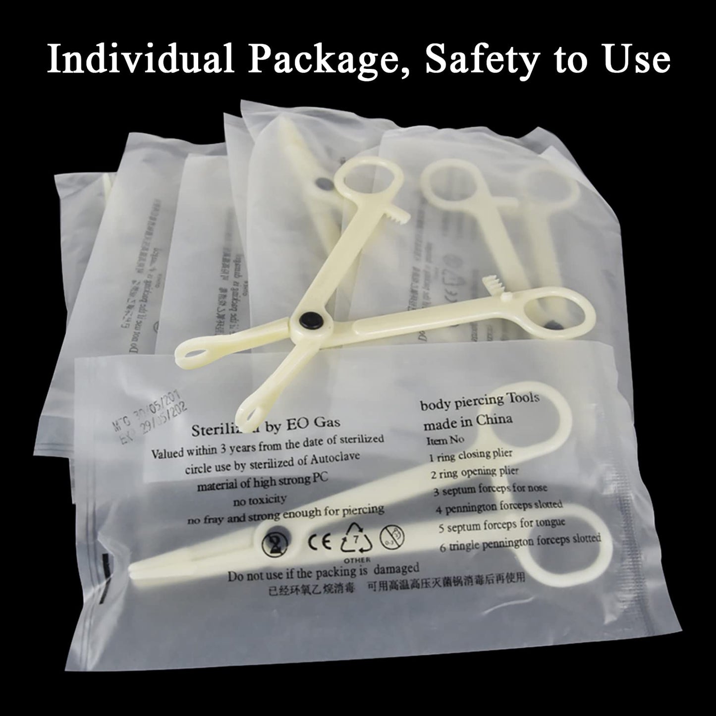 Lyuxzad Ear Nose Piercing Needles and Piercing Clamps Kit 75Pcs 50Pcs Mix Piercing Needles 12G 14G 16G 18G 20G Hollow Needles and 25Pcs Round Slotted Piercing Forceps for Ear Nose Belly Piercing Kit