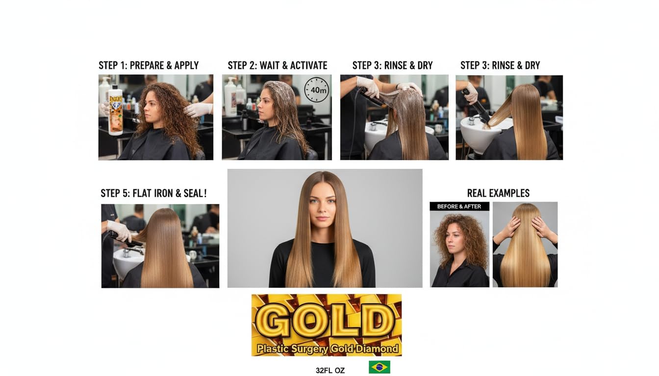 KERA FRUIT Cirugia Capilar Gold Diamond 16oz Incluye Shampoo Tratamiendo De Keratina Oro