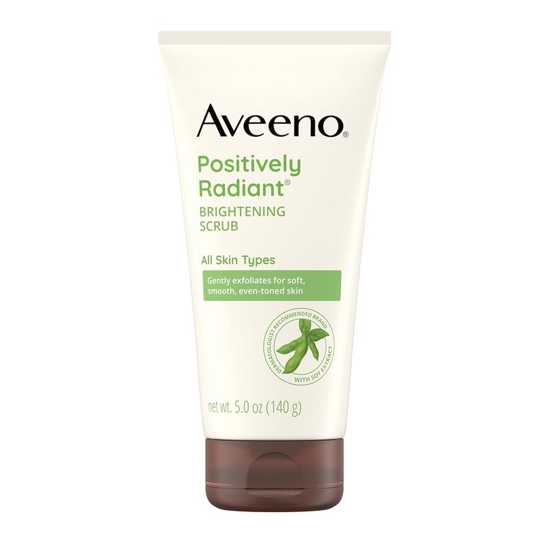 Aveeno Skin Brightening Exfoliating Daily Facial Scrub - Gentle Soy Extract, Oil-Free, 5 oz