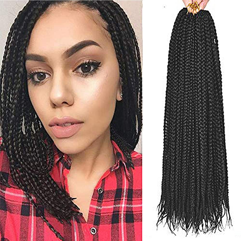 16 Inch Box Braid Crochet Hair, 1B#