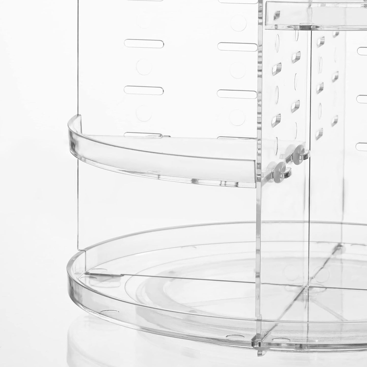 HBlife 360 Rotating Makeup Organizer - Large Capacity Cosmetic Storage | Adjustable Carousel for Vanity, Clear