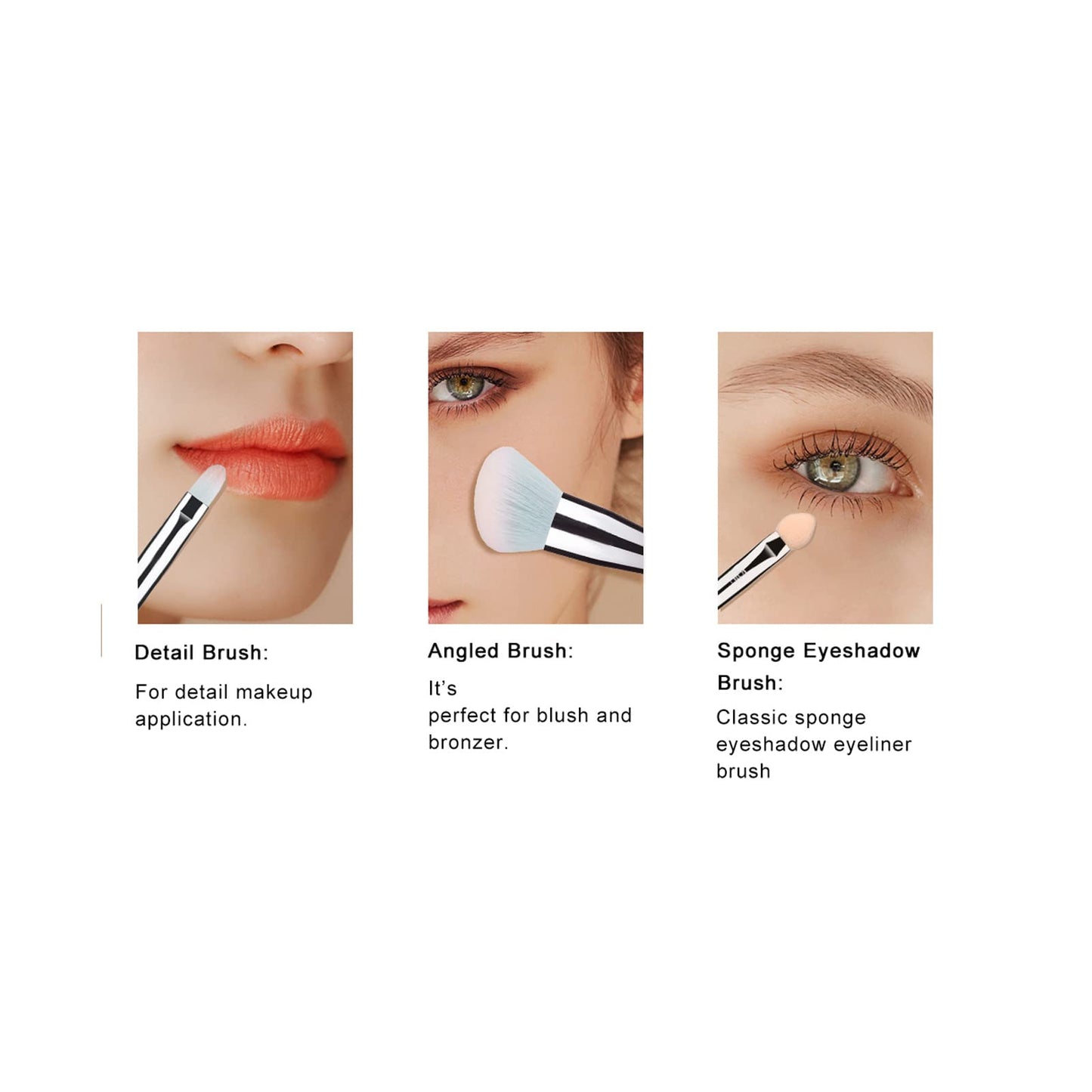 111 30Pcs Black makeup brushes and makeup sponges makeup tool set makeup brushes set natural synthetic eye shadow foundation make-up facial mixed powder blusher concealer eye makeup brush set