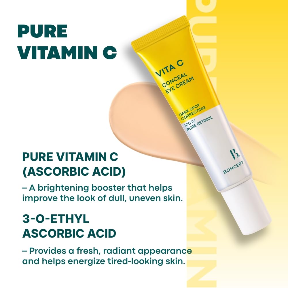 BONCEPT Vita C Conceal Eye Cream | Revitalising & Firming Korean Vitamin C Eye Treatment