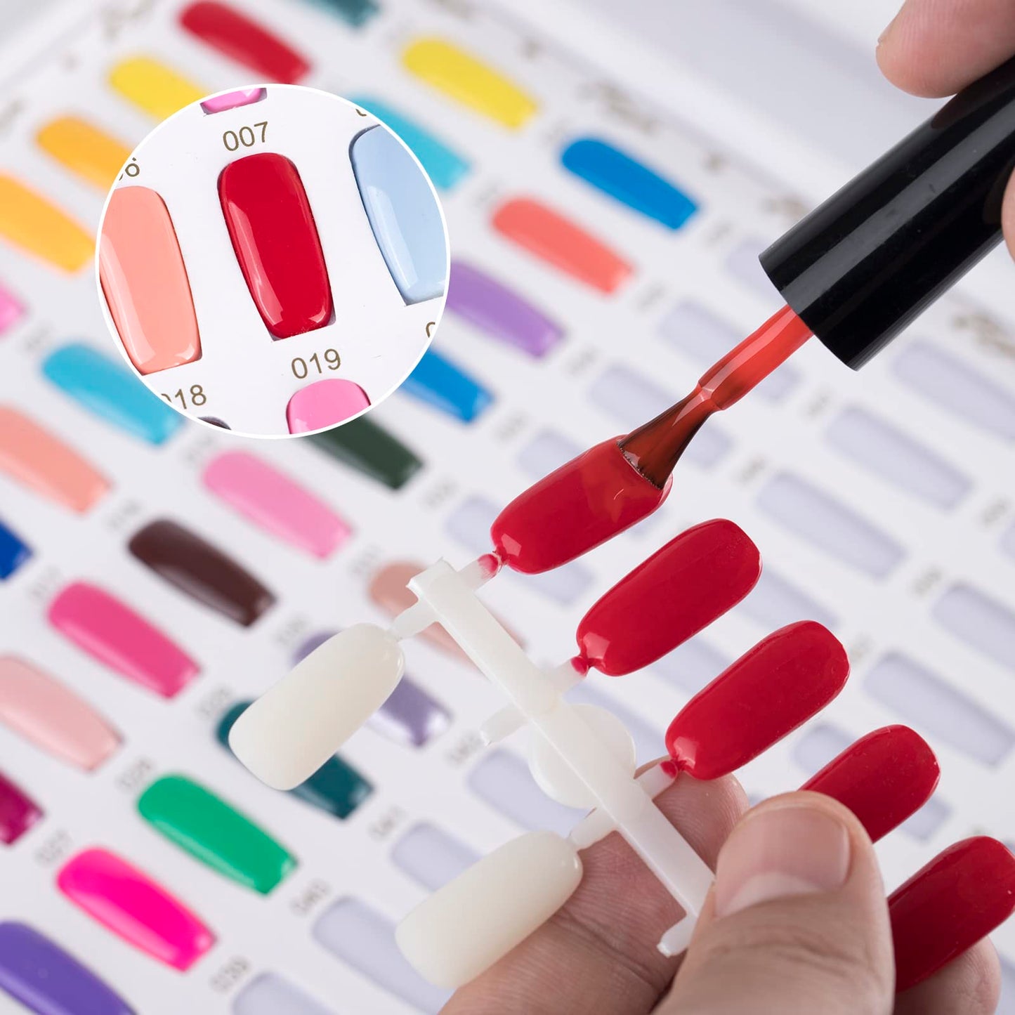 NMKL38 216 Nail Color Chart Display Gel Polish Color Book with False Nail Tips (Gold)
