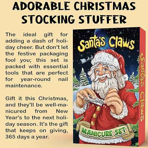 Manicure Set 8 In 1 - Christmas Stocking Stuffers for Men, Funny Christmas Gifts Box, Unique Womens Stocking Stuffers Teen Girls Boys Mom Dad Gift for Him Her Nail Clipper Kit Teenagers Wife Boyfriend