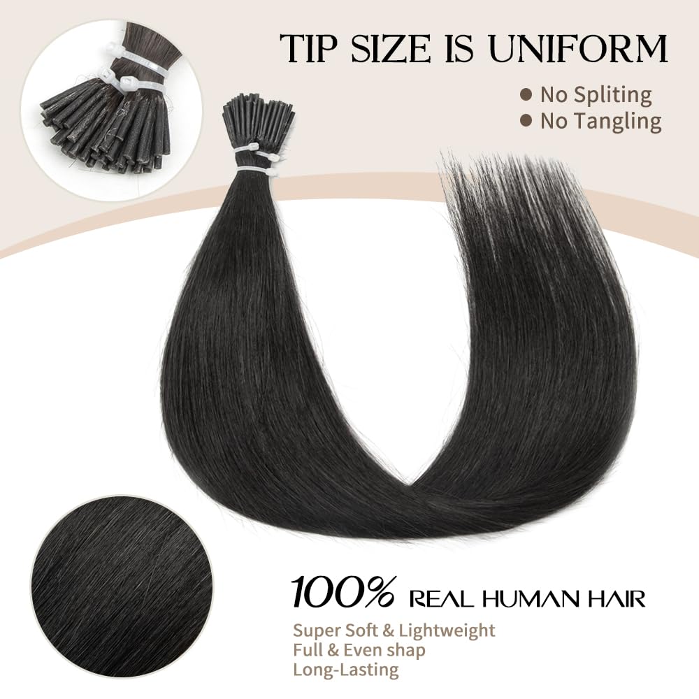Boymia I Tip Hair Extensions 22 Inch #613 Golden Blonde Invisible Straight Hair Extensions Silky