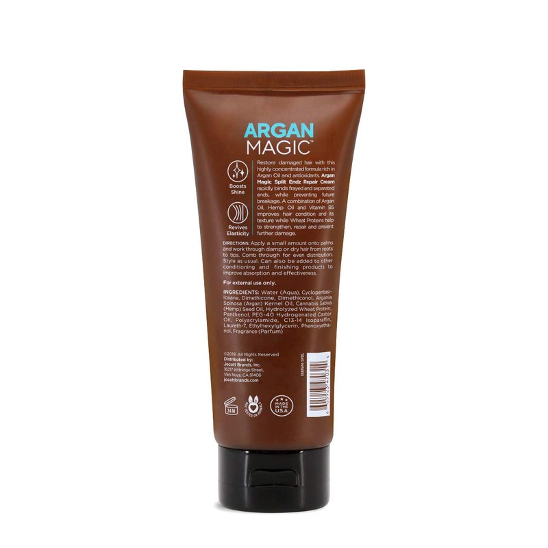 Argan Magic Split Endz Cream - Instantly Binds Frayed and Separated Ends While Preventing Future Breakage | Controls Frizz | Paraben Free, (6 oz)