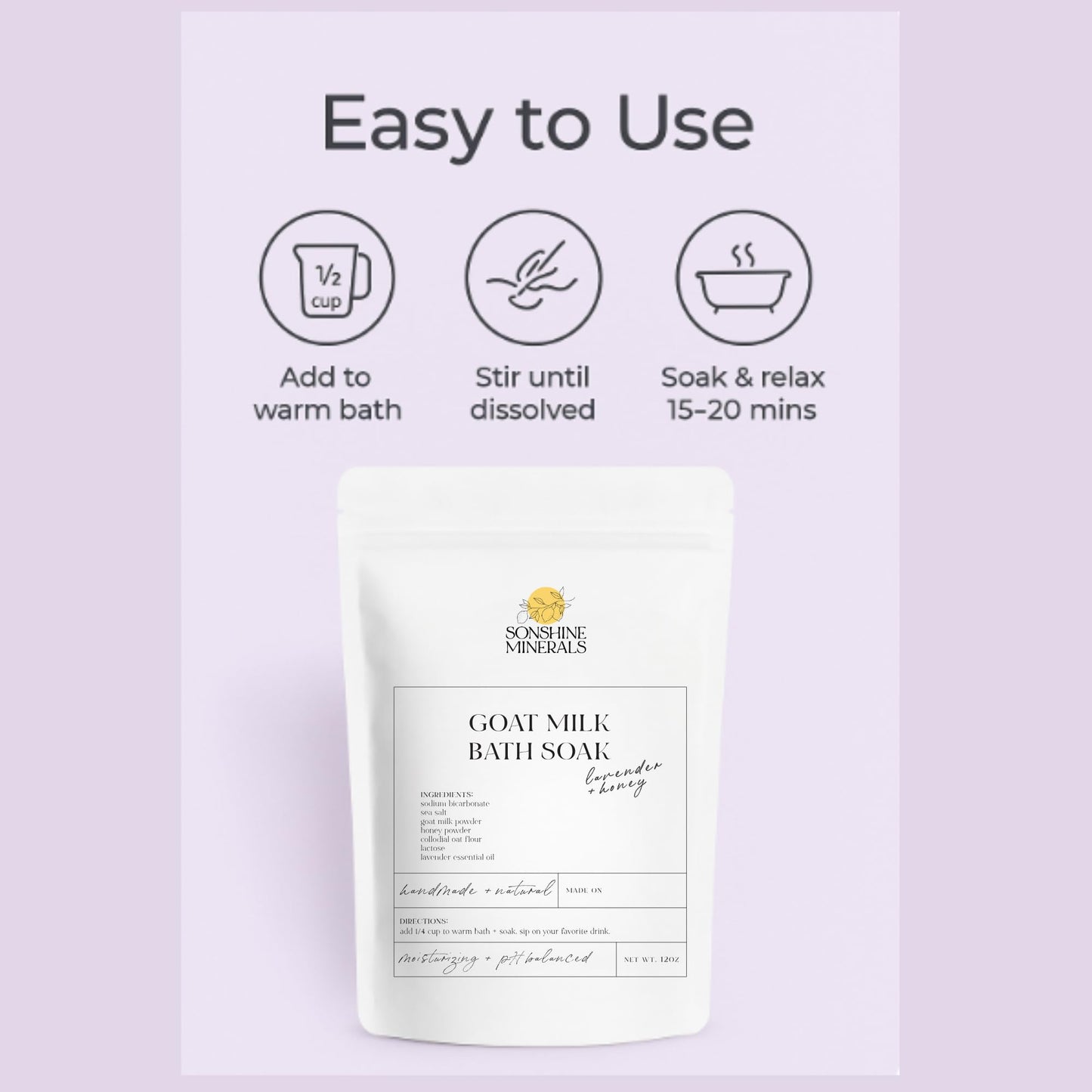 Goat Milk Bath Soak with Colloidal Oatmeal & Honey (12oz) + Unscented Goat Milk Lotion (8oz Pump) | Sensitive Skin Care Duo for Soothing, Hydrating, and Calming Dry Skin