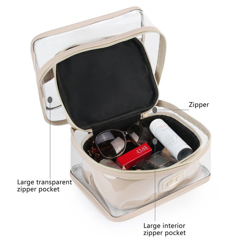 MKF Collection 4PCS Stylish Cosmetic Bag Portable Makeup Travel Organizer Case Pewter Silver by Mia k