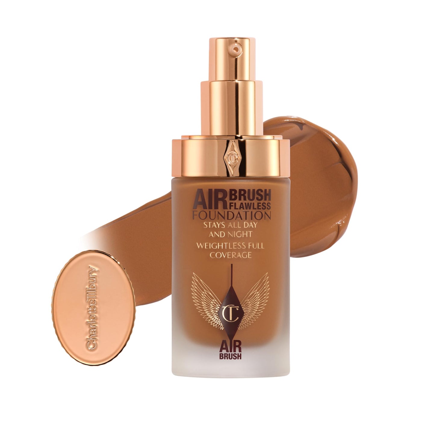 Charlotte Tilbury Airbrush Flawless Matte Foundation - Full Coverage Liquid Makeup with a Natural-Matte Finish - Smoothes & Blurs Pores - Waterproof & Transfer Resistant - 13 Warm