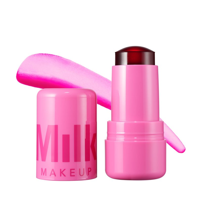 Milk Makeup Cooling Water Jelly Tint – Long-Lasting Sheer Lip + Cheek Stain with Firming Vegan Collagen + Hydrating Aloe – Transfer Proof, Buildable Lip Tint + Blush – Burst (Poppy Pink), 0.17 oz