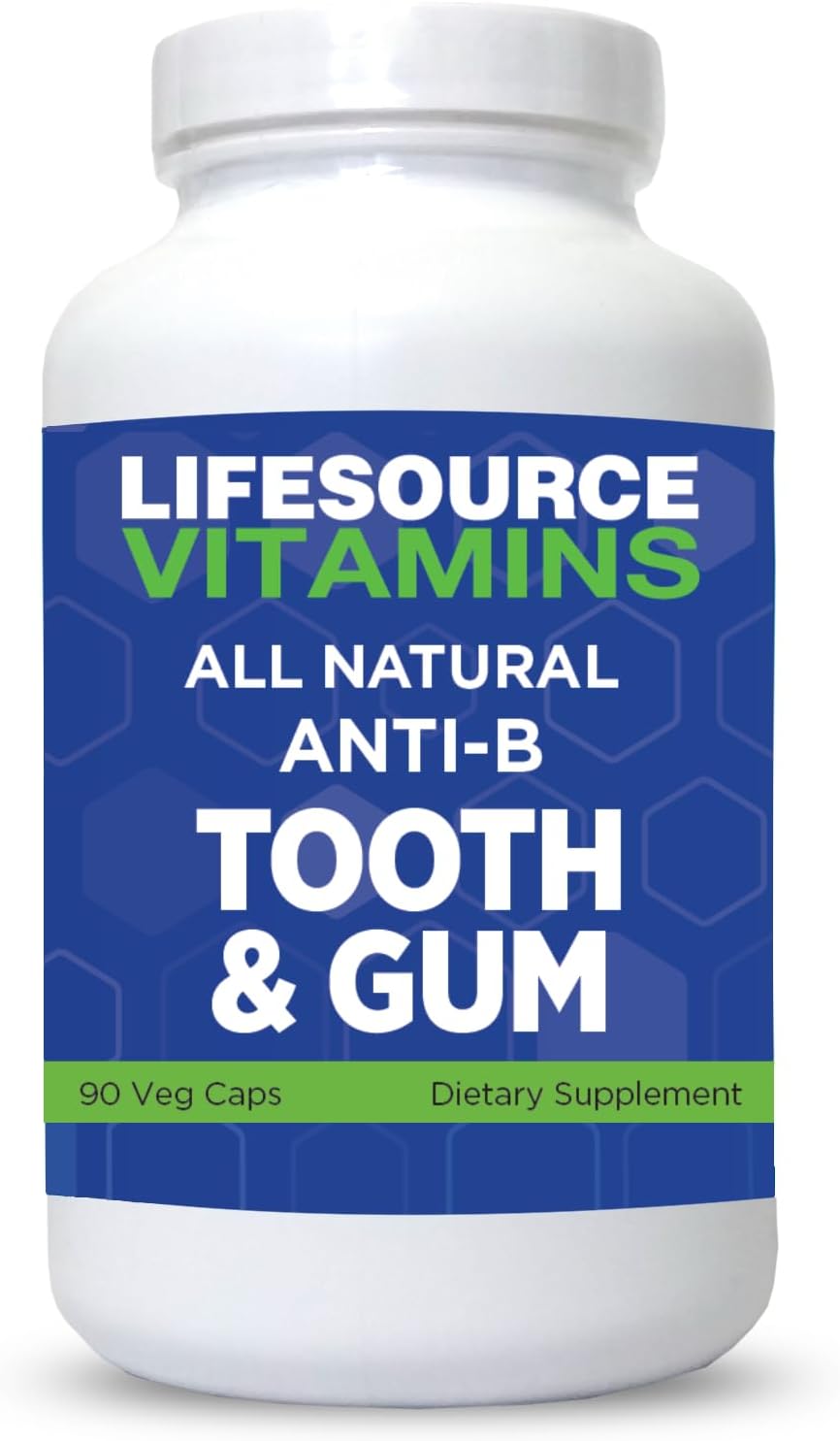 LifeSource Vitamins Tooth & Gum Support - Anti-Bacterial Formula - 90 Capsules | Oral Health Boost