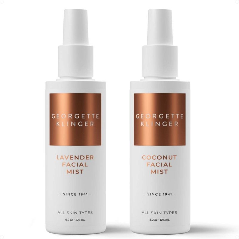 Georgette Klinger Coconut & Lavender Facial Mist Duo Makeup Setting Spray Gift Set for All Skin Types Skin Care - 4.2 oz