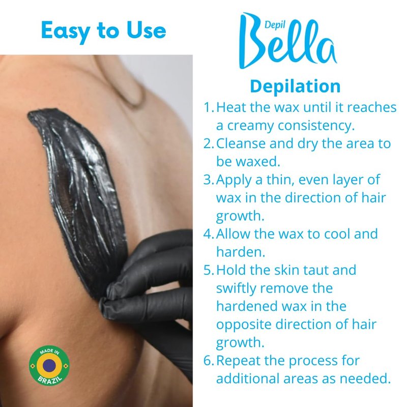 Depil Bella Black Elastic Confetti Hard Wax Beads - Low Melting, Deodorizing Formula for Smooth Hair Removal | Perfect for Thick and Coarse Hair, 2.2 lbs