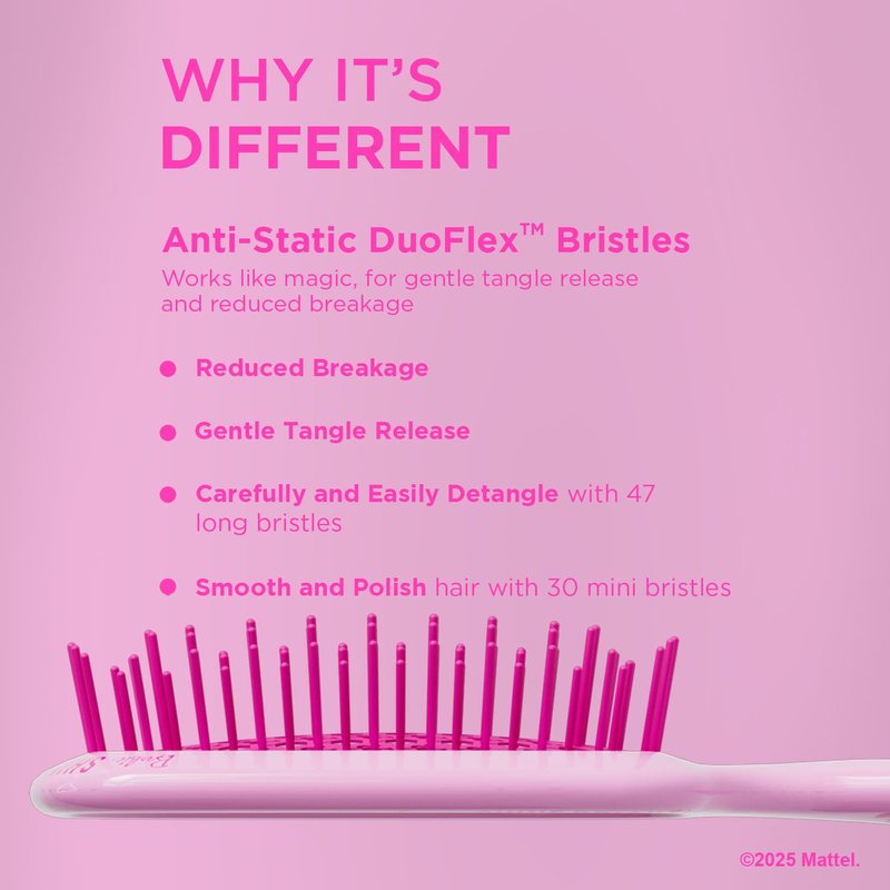UNbrush Barbie Detangling Brush Duo - Shine Bright - Pink