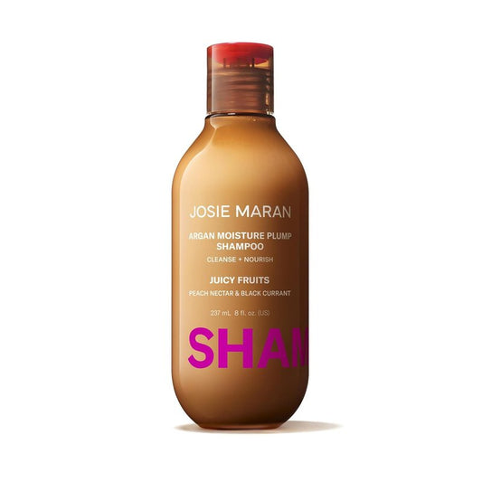 Josie Maran Argan Moisture Plump Shampoo - Hydrating & Volumizing Argan Oil Formula for Stronger, Shinier Hair - 8 Fl Oz