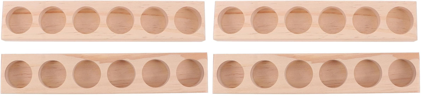 EXCEART Essential Oil Display Shelf Organizer 2Pcs 6Slots Essential Oil Bottle Organizer Display Shelves Wooden Essential Oils Tray Storage Racks Nail Polish Display Holder Stand (Pack of 2)
