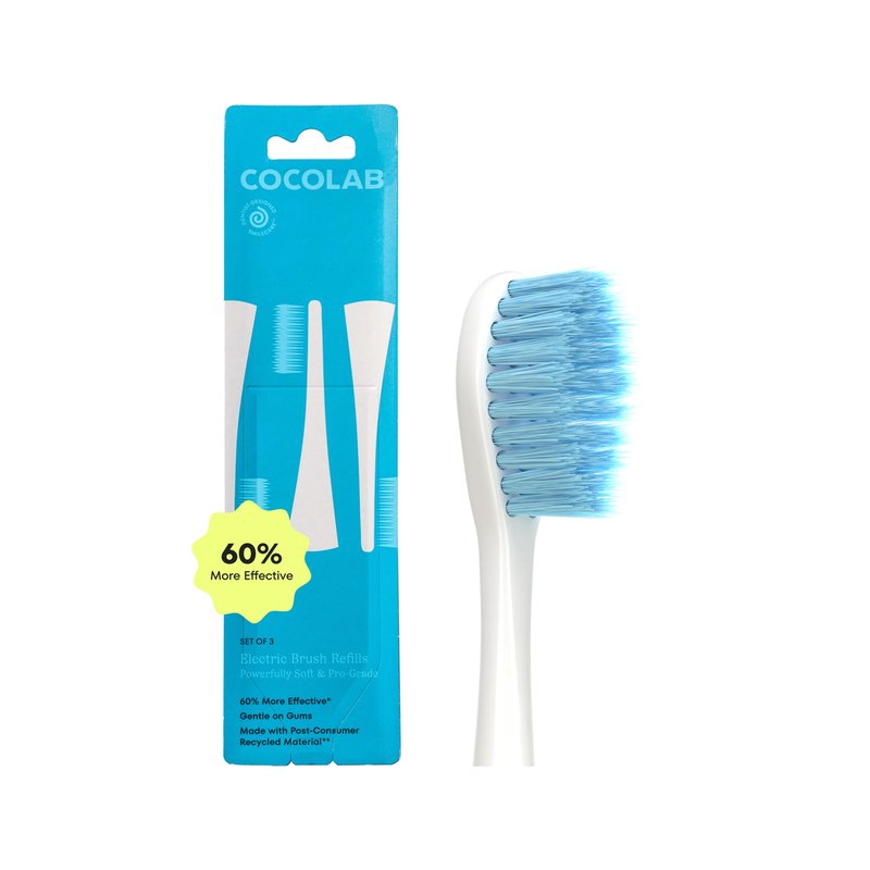 Electric Toothbrush Replacement Brush Heads by Cocolab, Compatible with Sonicare, Ultra Soft Bristles, Oral Care for Sensitive Gums, 1 Year Supply, 3 Pack Refills