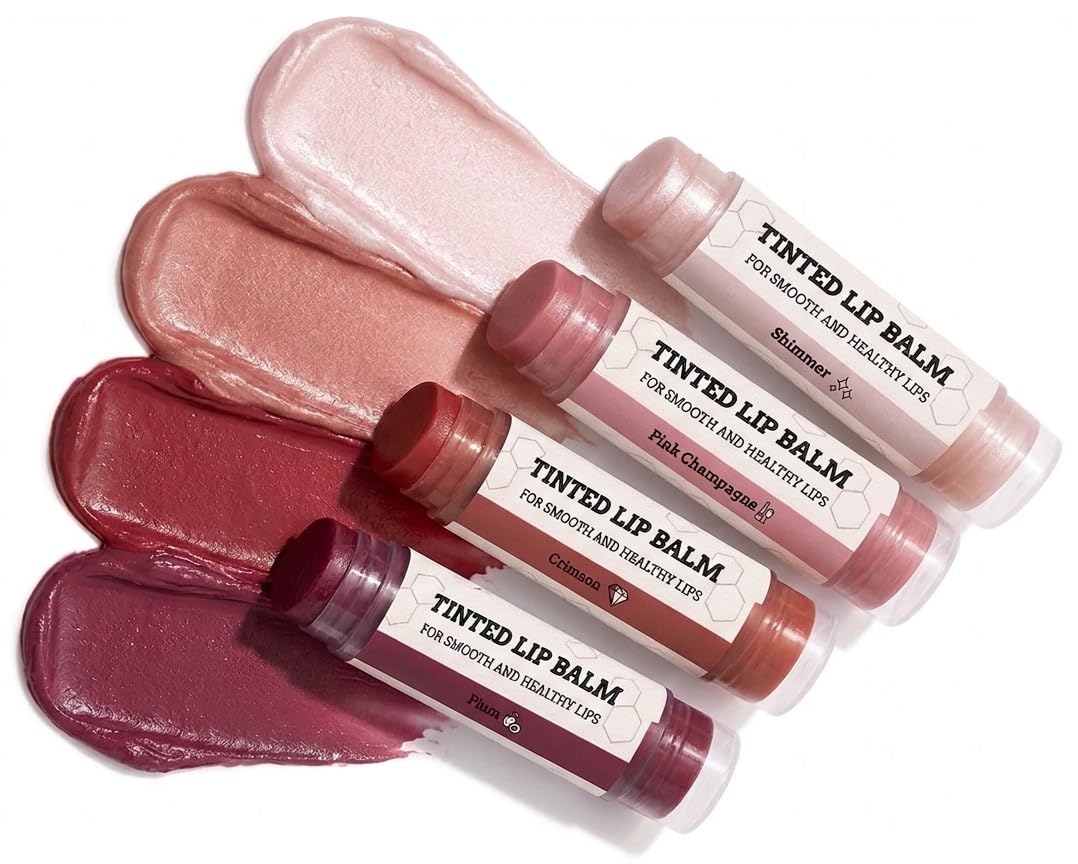 Earth's Daughter Tinted Lip Balm - Moisturizing Beeswax & Coconut Oil | 4 Assorted Colors