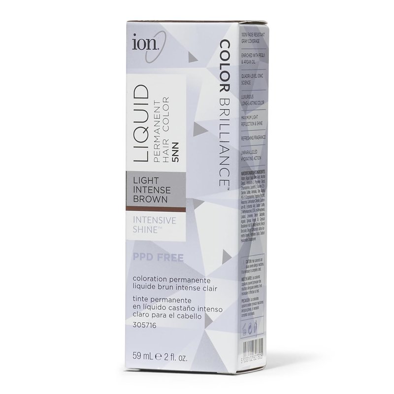 Ion 5NN Light Intense Brown Permanent Hair Color - Rich, Long-Lasting Formula | 2 oz