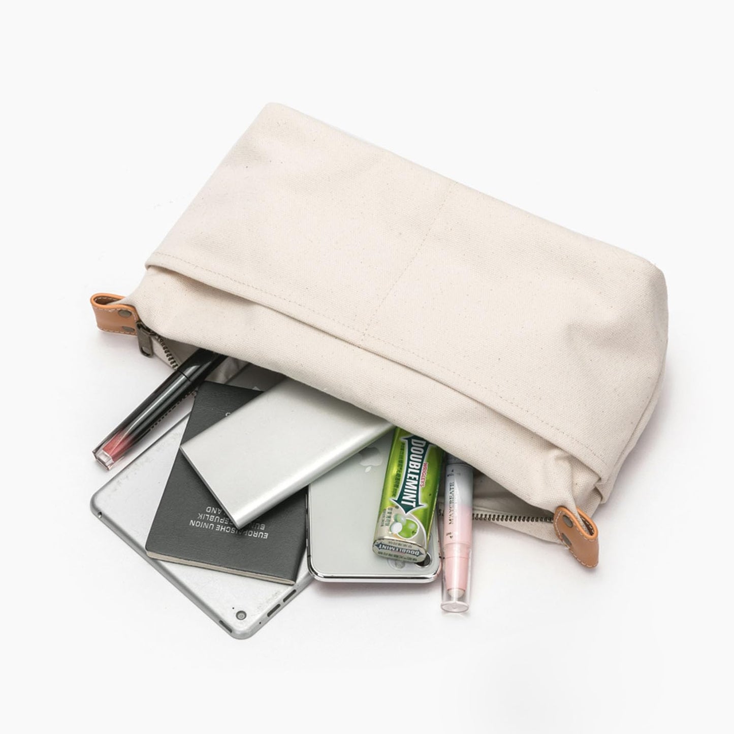 YONBEN Insert Storage Bag Purse Organizer and Cosmetic Travel Bags for Women Makeup Bag with Compartments Three Sizes Cotton Canvas built-in compartments functiona and fashionable