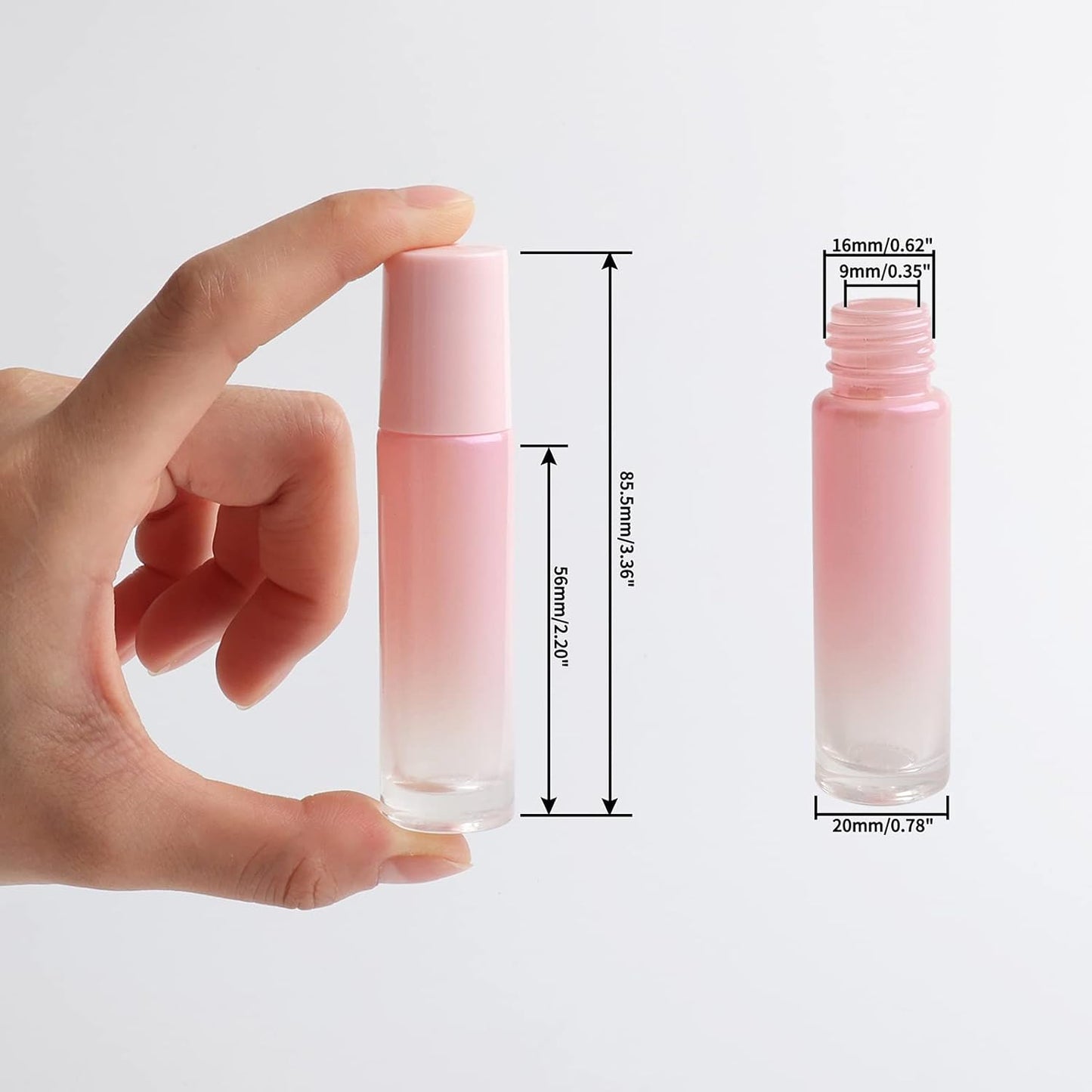 42pcs Roller Bottle Set - 10mL Refillable Roll-On Bottles with Stainless Steel Roller Balls & Funnels | Perfect for Travel, Perfume & Lip Gloss