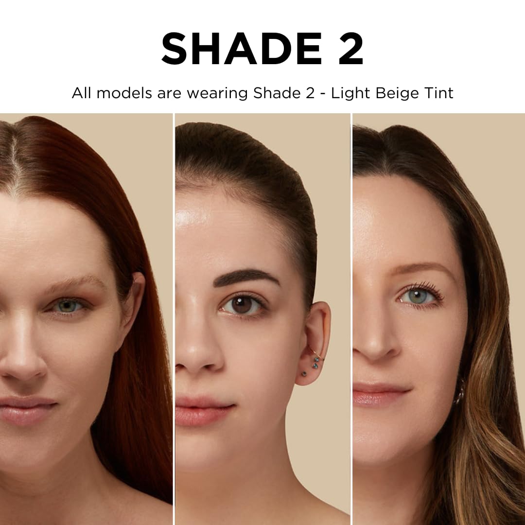 Sigma Beauty Skin Perfector Hydrating Tint (2 - Light Beige Tint) — Skin Tint Foundation for Lightweight, Buildable Coverage, With Hyaluronic Acid, Niacinamide Serum, and More