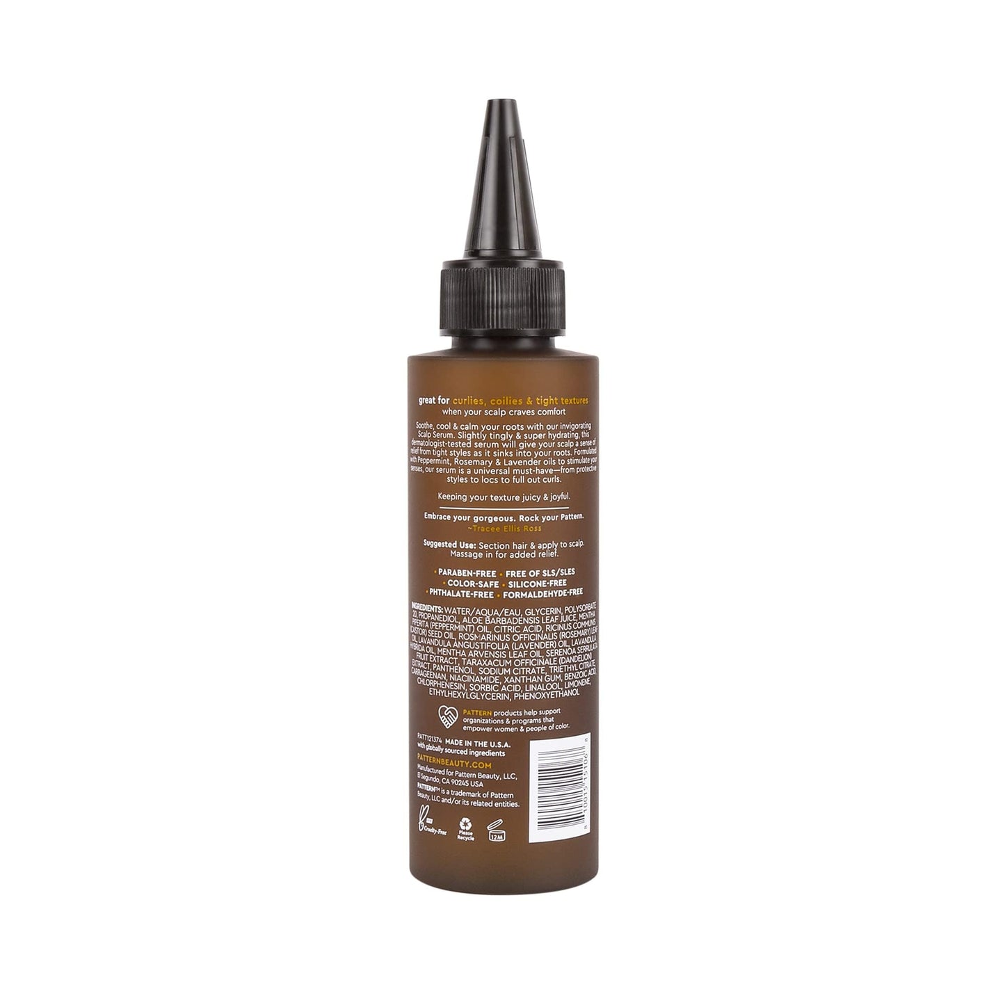 PATTERN Beauty by Tracee Ellis Ross Scalp Serum with Rosemary and Peppermint Oil to Moisturize Dry, Itchy Scalps, 4 Fl Oz