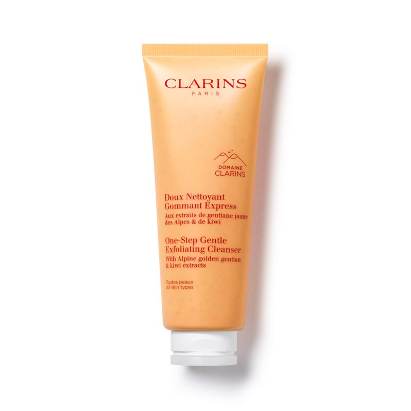 Clarins One-Step Gentle Exfoliating Cleanser | 3-In-1 Cleanser, Makeup Remover and Exfoliator | Boosts Radiance | Plant-Based Exfoliating Beads | All Skin Types | 4.3 Ounces