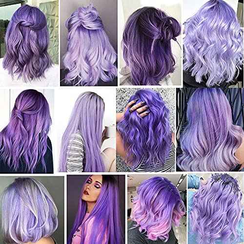 Colored Hair Extensions 21 inch Multicolors Party Highlights Straight Hair Extension Clip In/On For girls and Women Costume Wig Pieces 16 PCS (Lavender Light purple)