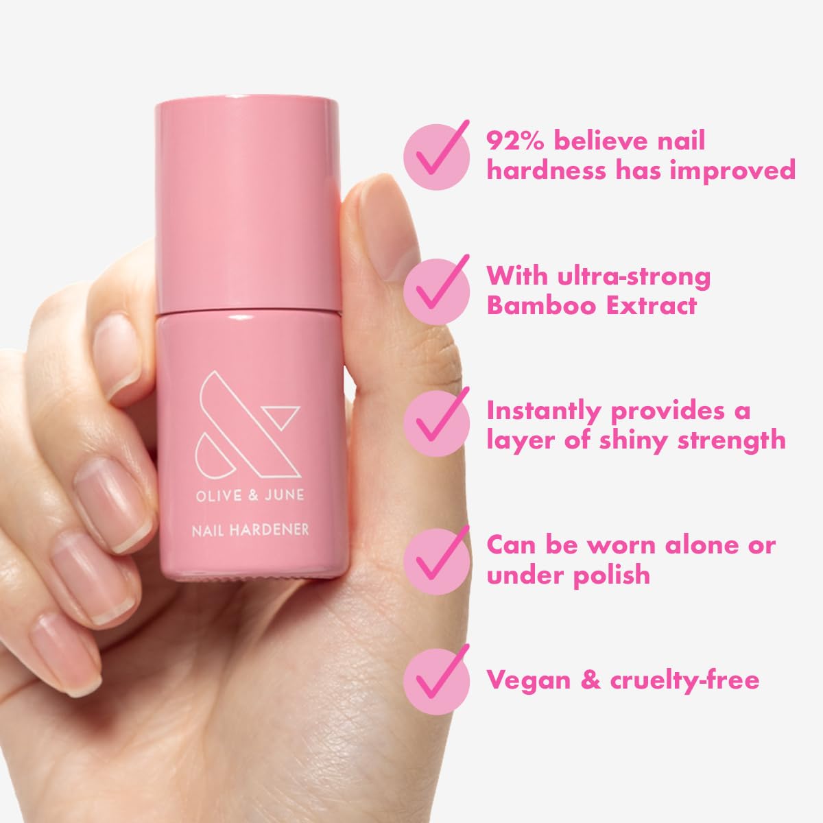Nail Hardener - Strengthens & Protects Nails with Bamboo Extract | Vegan & Cruelty-Free | Easy Application