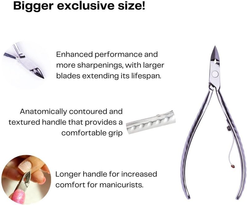 Professional Cuticle Nipper - Mundial 772 PR Stainless Steel Trimmer for Manicure & Pedicure | Long Handle, Pack of 2