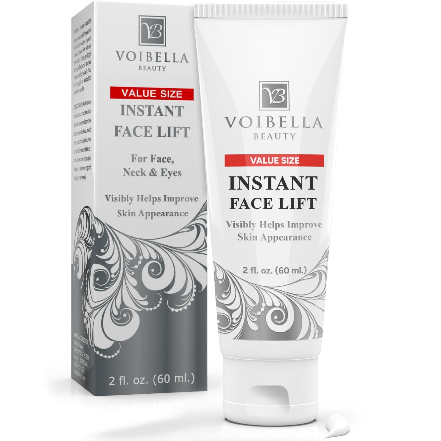 Instant Face Lift Cream 2 oz - Best Eye, Neck, Face Tightening, Lifting & Firming Serum To Smooth Appearance, Hide Loose Sagging Skin, Puffiness, Fine Lines & Wrinkles in Mins (Peptides & Stem Cells)