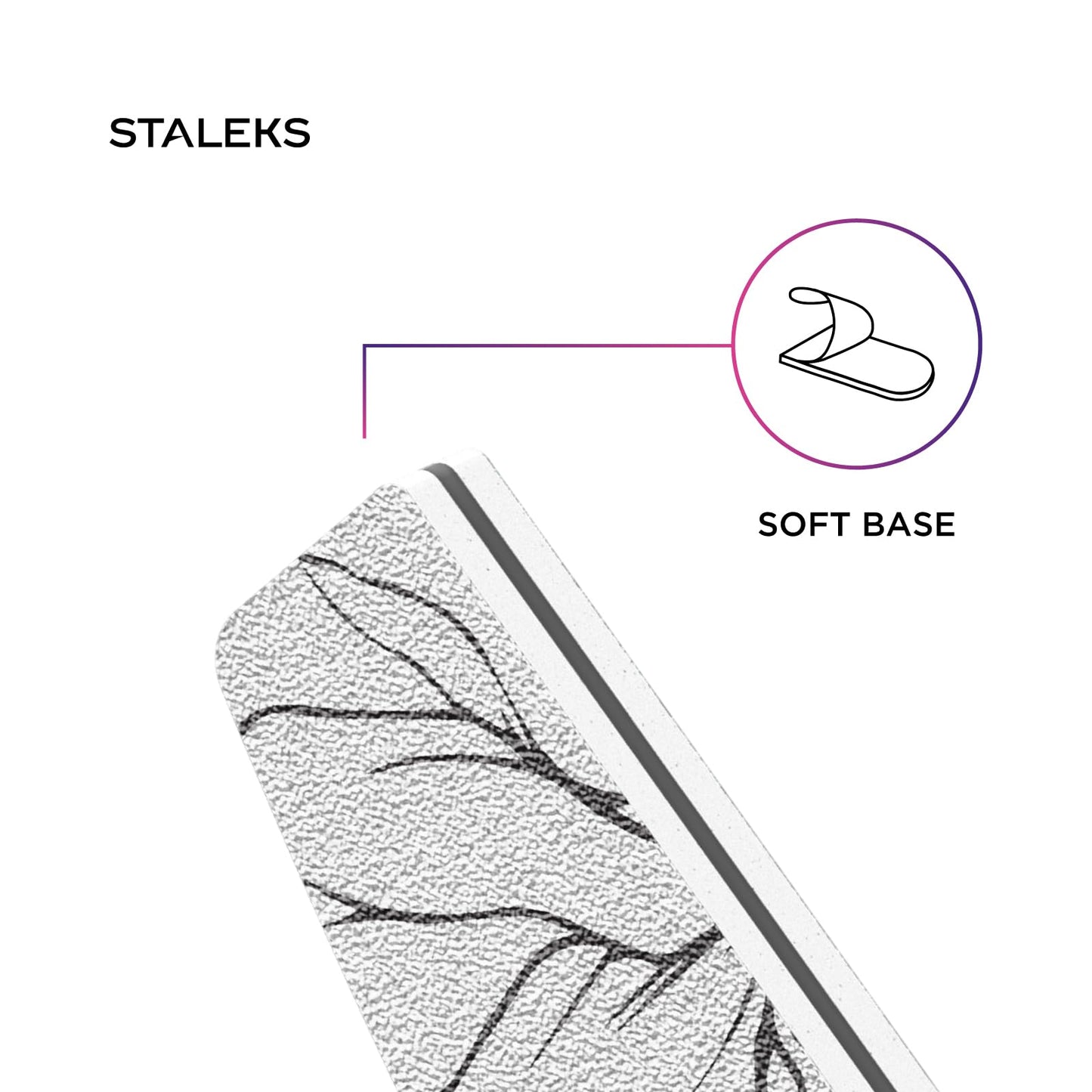 STALEKS PRO Expert 40 Crescent Mineral Nail File (100/150 Grit, 25 Pcs) – Professional Double-Sided File for Artificial & Thick Natural Nails