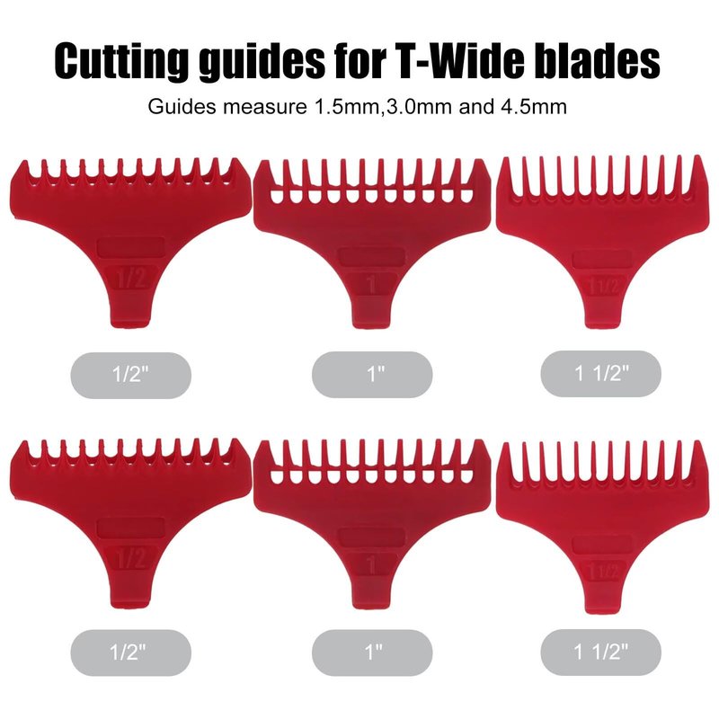 WELURE 3-Sets Trimmer Guides Replacement for W-a-h-l T Blade Guides T Wide #3792 – Fit for the 5 Star Detailer #2215 T Wide Blade