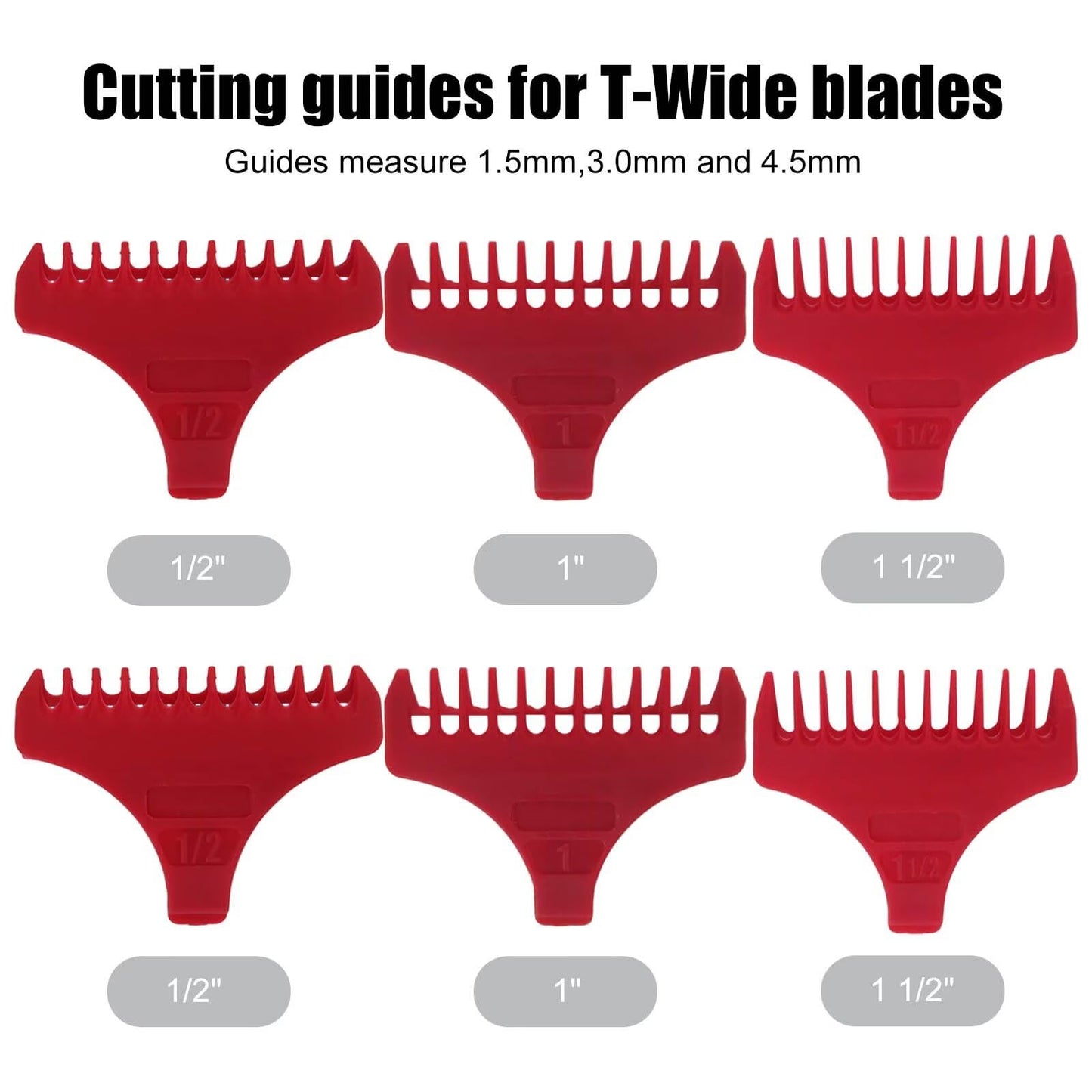 WELURE 3-Sets Trimmer Guides Replacement for W-a-h-l T Blade Guides T Wide #3792 – Fit for the 5 Star Detailer #2215 T Wide Blade