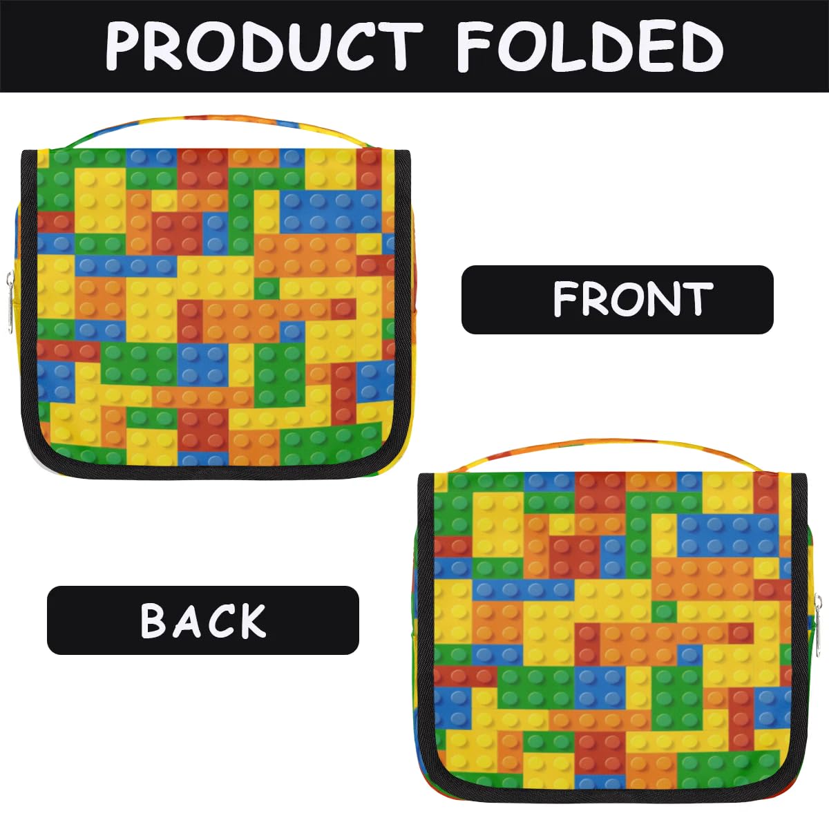 PATTERNFUL Video Game Hanging Travel Toiletry Bag for Kids, Women Cosmetic Organizer Makeup Bag Pouch Men Shaving Dopp Kit Shower Bag With Sturdy Hook