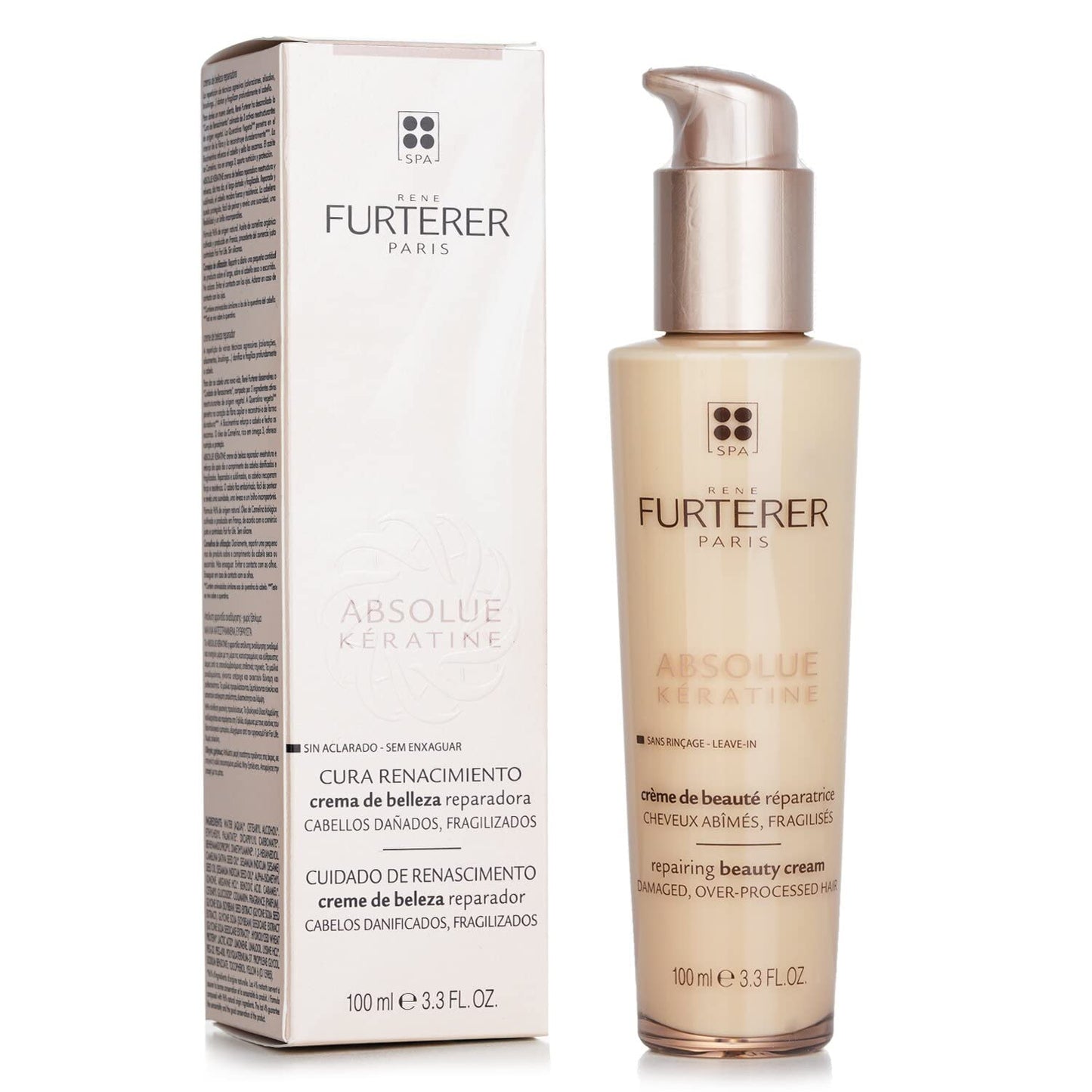 Rene Furterer ABSOLUE KERATINE Repairing Beauty Cream for Damaged, Over-Processed Hair, 3.3 fl. oz.