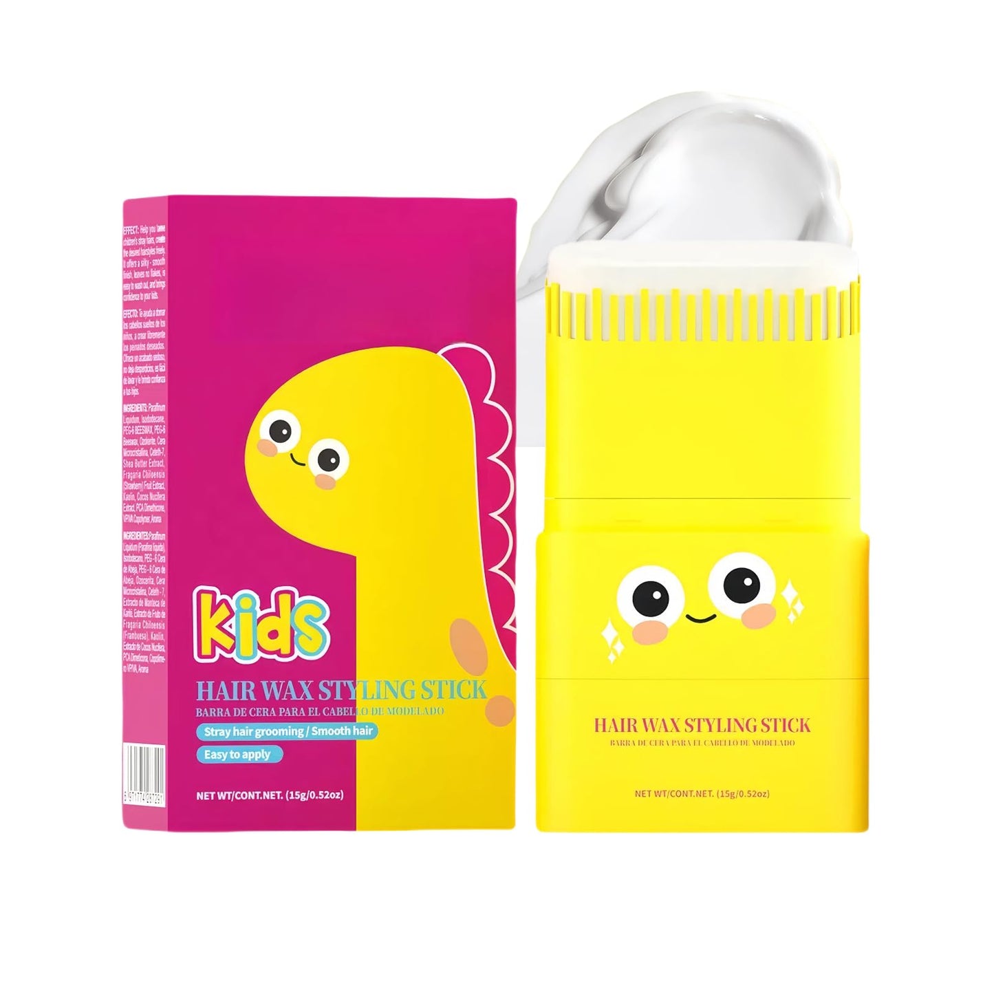 gowwim Kids Hair Gel, Natural Hair Gel for Kids Non-greasy Hair Styling Stick for Girls & Boys Long-Lasting Hair Finishing Stick Flyaway Hair Control