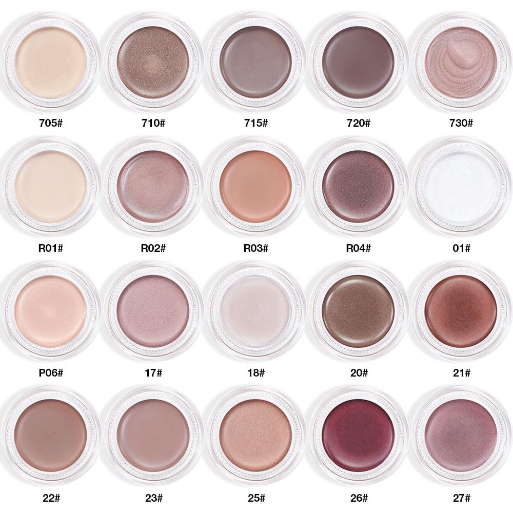 Kaely Single Cream Eyeshadow Pot, Champagne Shimmer Eye Shadow for Older Women High Pigmented Waterproof, Natural Eyeshadow Palette Makeup Brightener, sombras en crema para ojos, Blendable, 17
