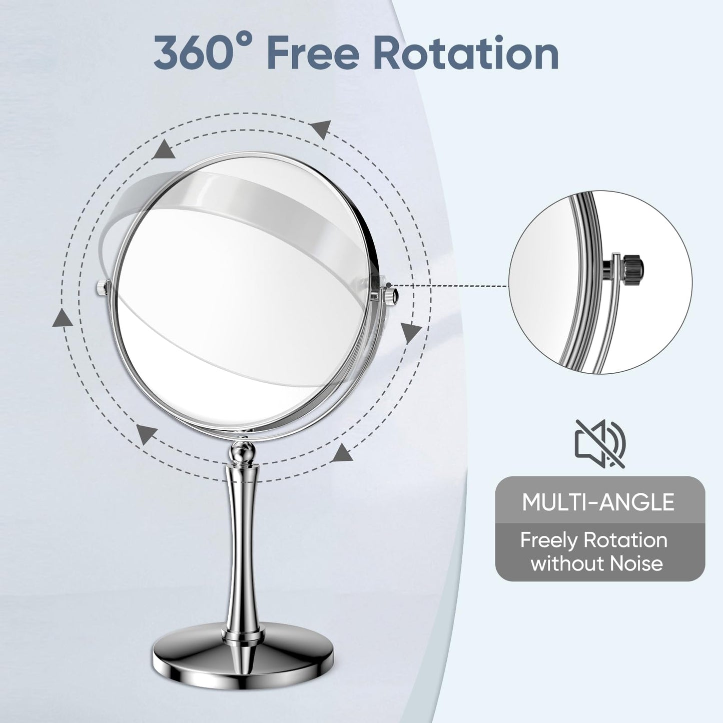 Nicesail 8' Desk Vanity Mirror, Double-Sided with 1X/7X Magnification, Makeup Mirror for Home, Hotel, Desktop