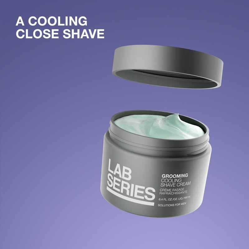 Lab Series Men's Grooming Cooling Shaving Cream with Menthol & Shea Butter- Hydrates & Protects Skin from Irritation - Skin Care for Men, 6.4 Ounce