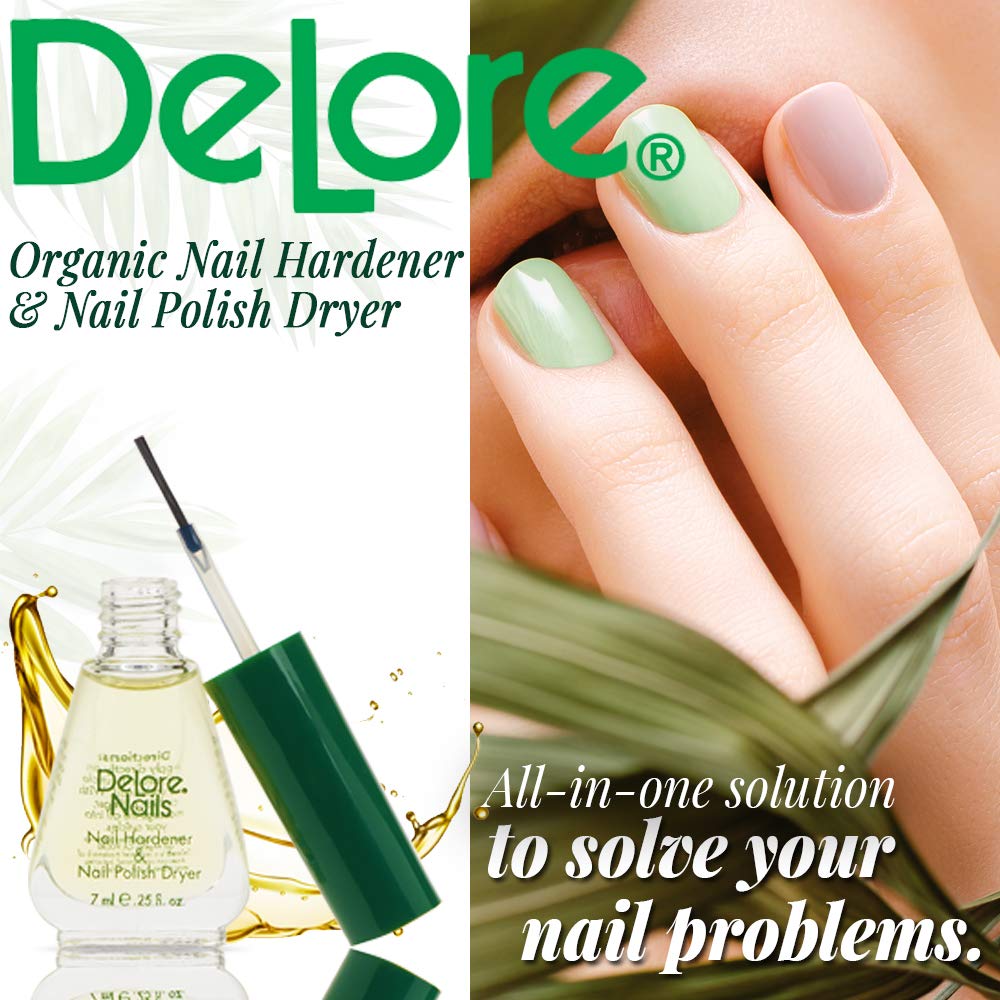 Delore for Nails Organic Nail Hardener and Nail Polish Dryer, .25-Ounce (Pack of 2) by Delore for Nails