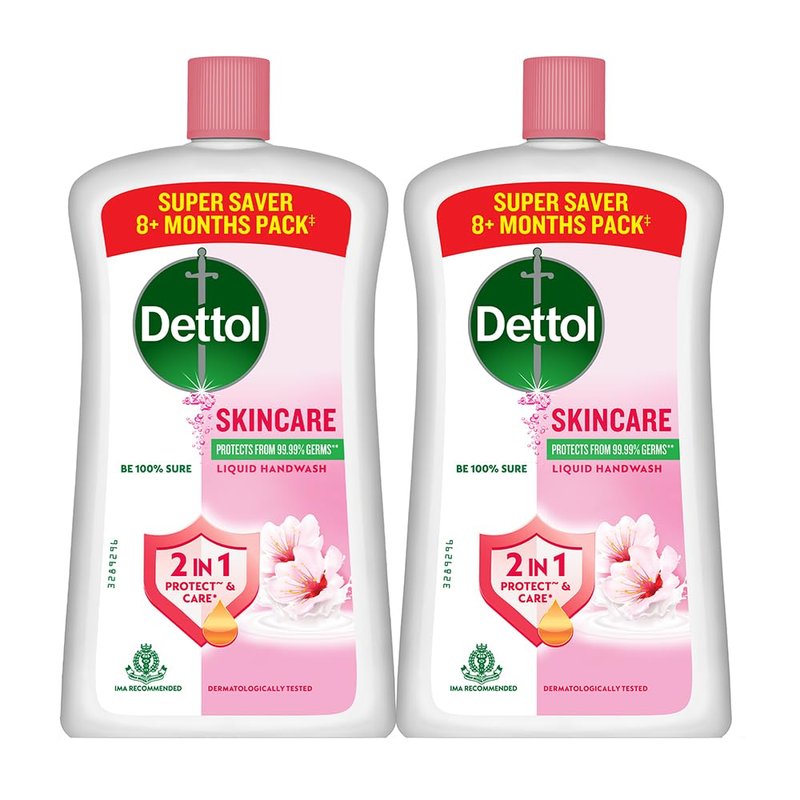 Dettol Skincare Liquid Handwash | 875ml (29.59 Fl Oz) | Pack of 2