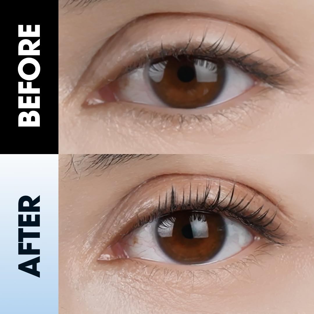 INTWONI AirFixing Mascara – Smudge-Resistant Tubing Formula | 0.5mm Precision Brush | Patented Air-Sealed Container to Reduce Drying | Easy Warm-Water Removal | 8.5g | Made in Korea (Black) (Black)