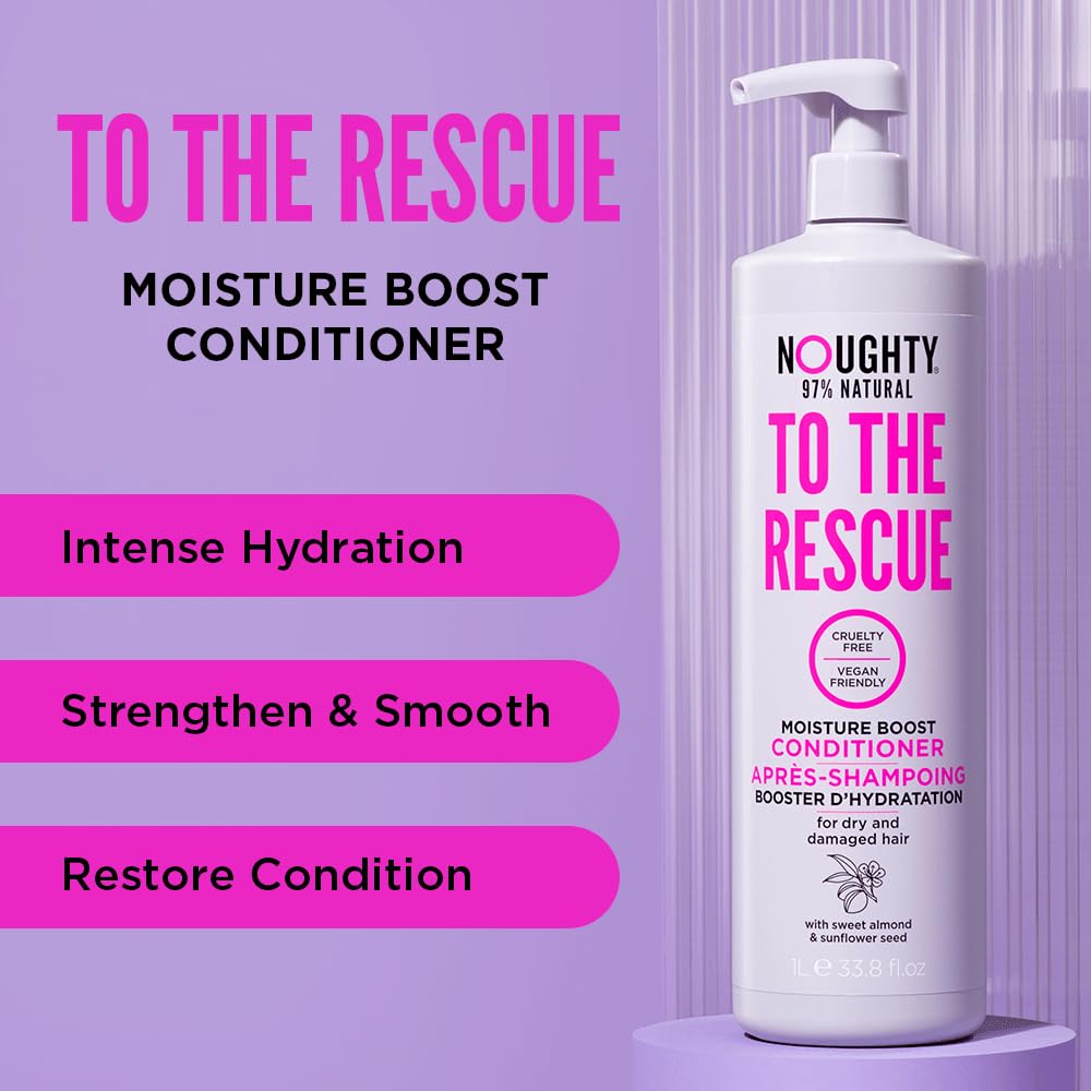 Noughty Moisture Boost Conditioner - 97% Natural, Hydrating Formula for Dry Hair | 33.8 fl. oz.